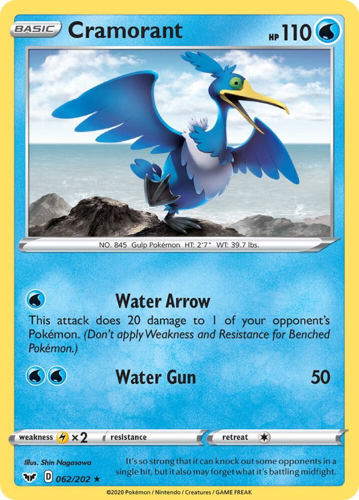 Cramorant 062/202 card from SWSH01: Sword & Shield Base Set