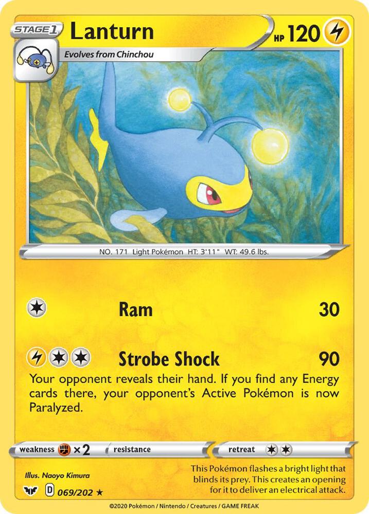 Lanturn 069/202 card from SWSH01: Sword & Shield Base Set