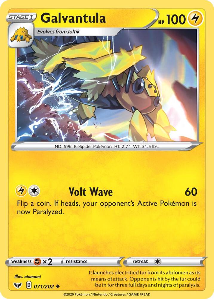 Galvantula 071/202 card from SWSH01: Sword & Shield Base Set