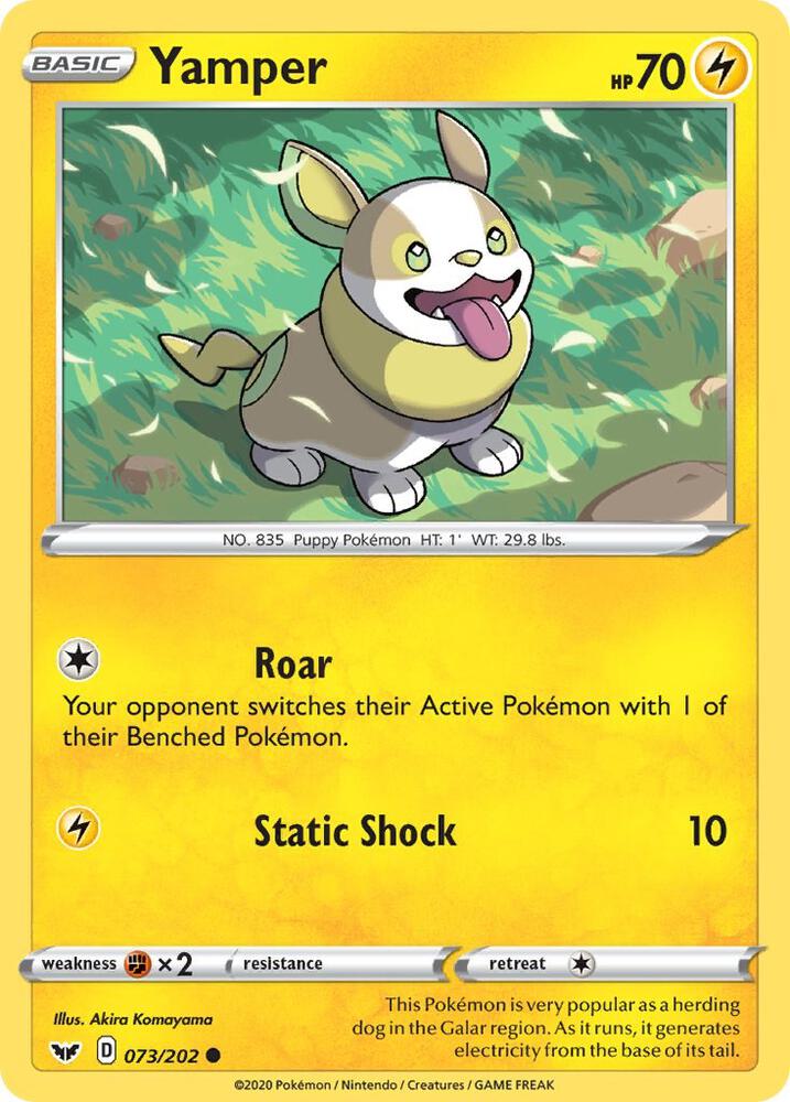 Yamper (073) 073/202 card from SWSH01: Sword & Shield Base Set