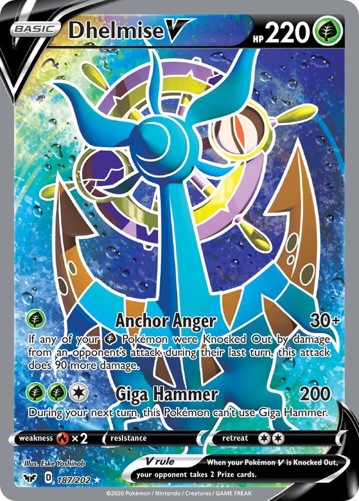 Dhelmise V (Full Art) 187/202 card from SWSH01: Sword & Shield Base Set