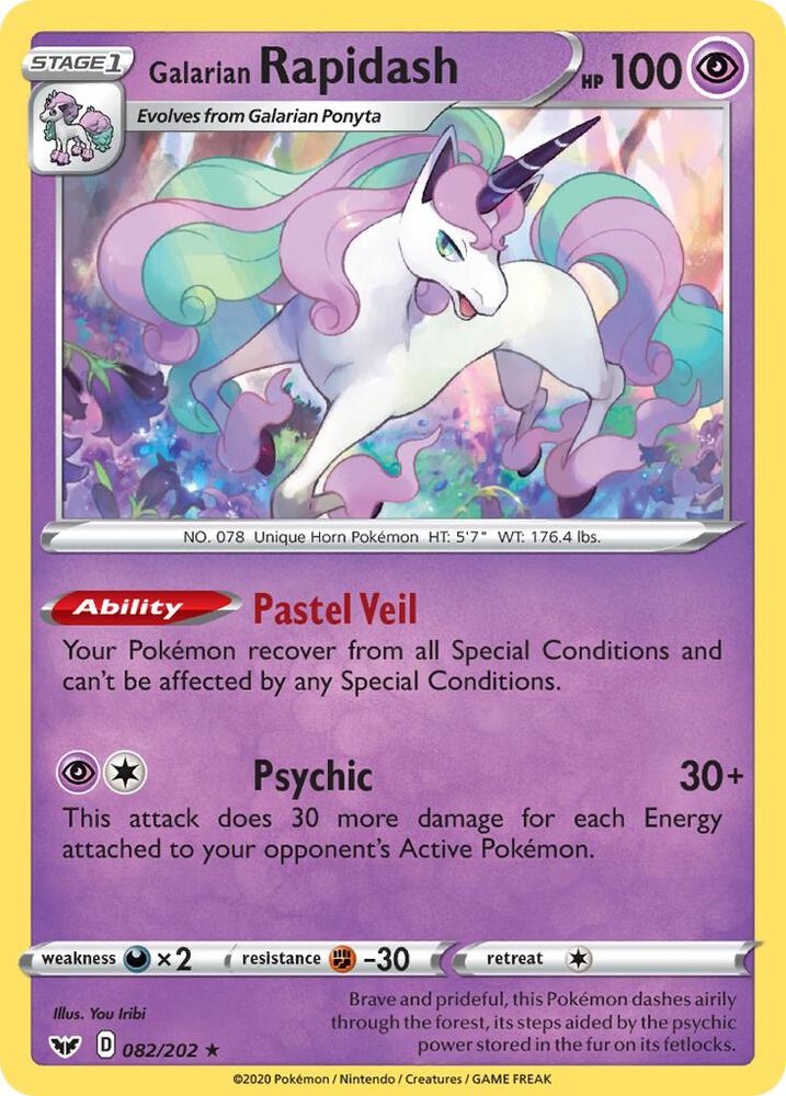 Galarian Rapidash 082/202 card from SWSH01: Sword & Shield Base Set