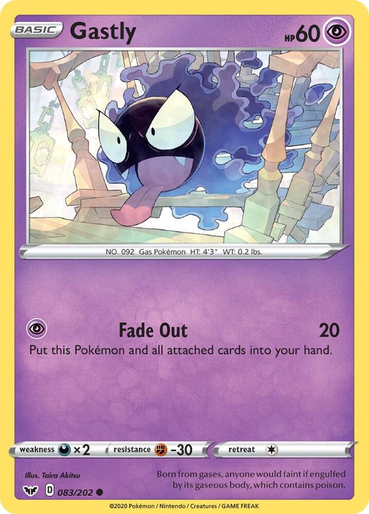 Gastly 083/202 card from SWSH01: Sword & Shield Base Set