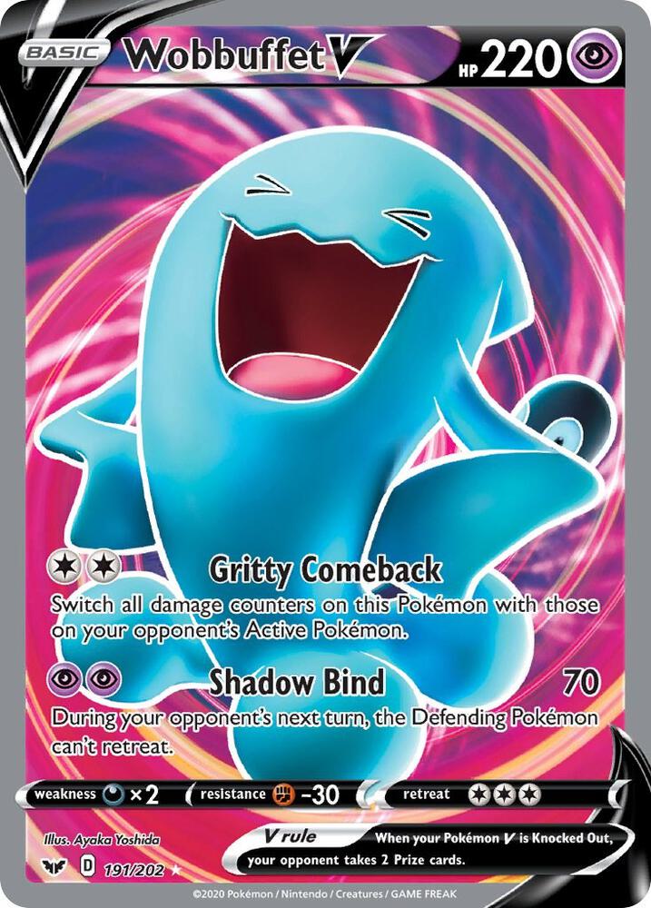 Wobbuffet V (Full Art) 191/202 card from SWSH01: Sword & Shield Base Set