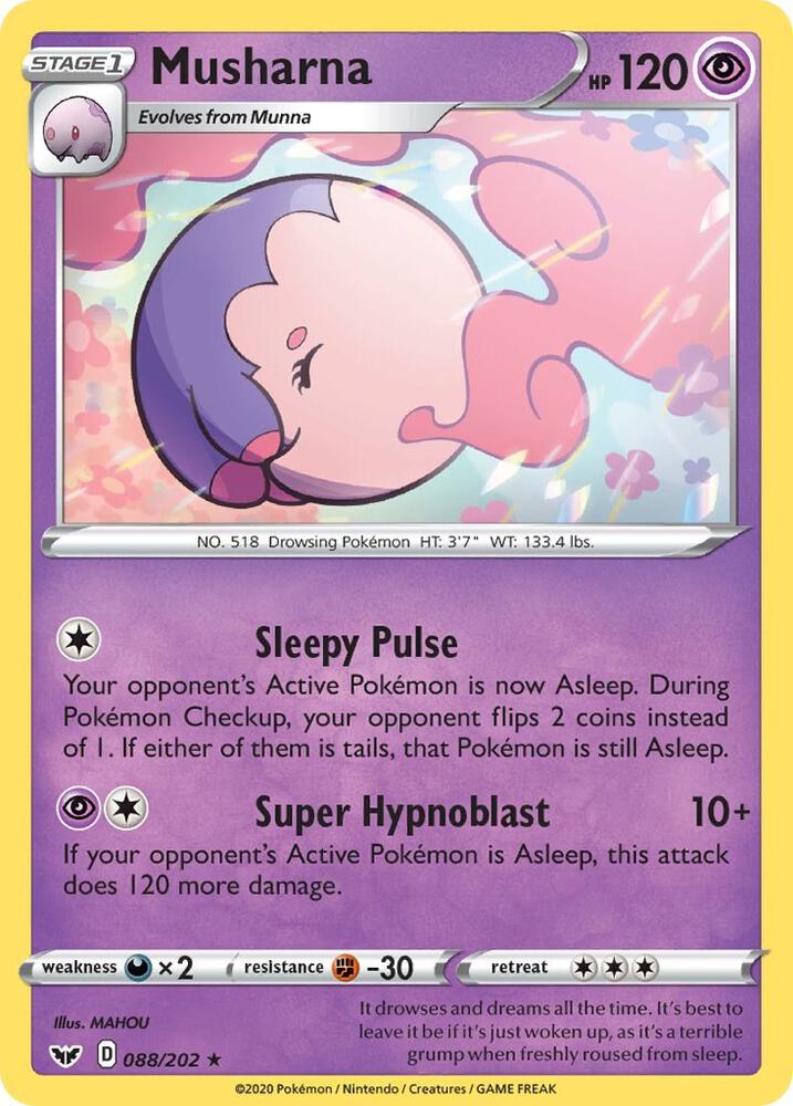 Musharna 088/202 card from SWSH01: Sword & Shield Base Set