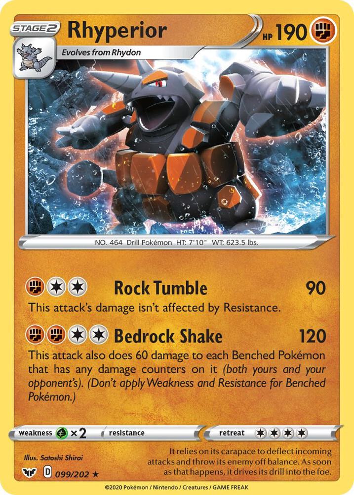 Rhyperior 099/202 card from SWSH01: Sword & Shield Base Set