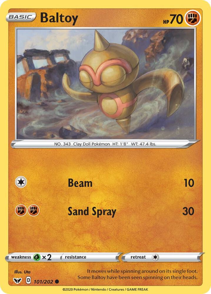 Baltoy (101) 101/202 card from SWSH01: Sword & Shield Base Set