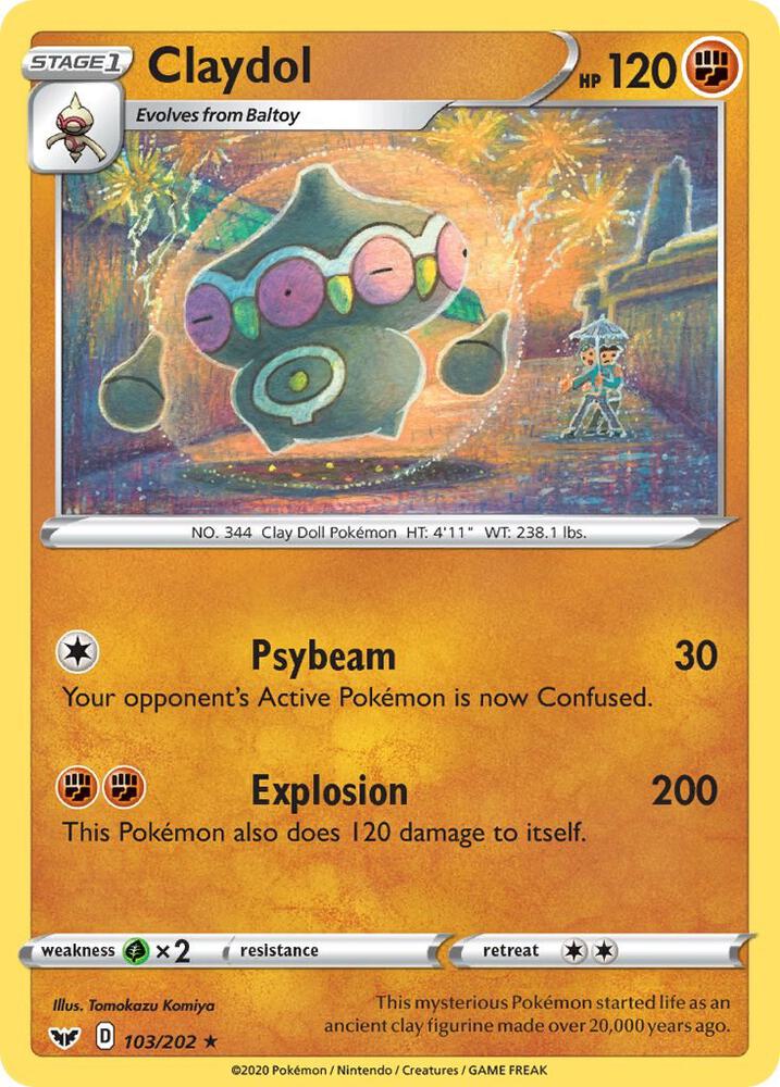 Claydol 103/202 card from SWSH01: Sword & Shield Base Set
