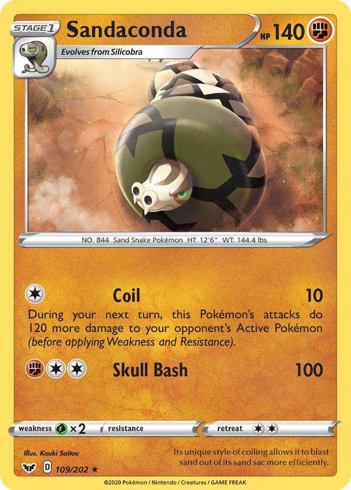 Sandaconda (109) 109/202 card from SWSH01: Sword & Shield Base Set