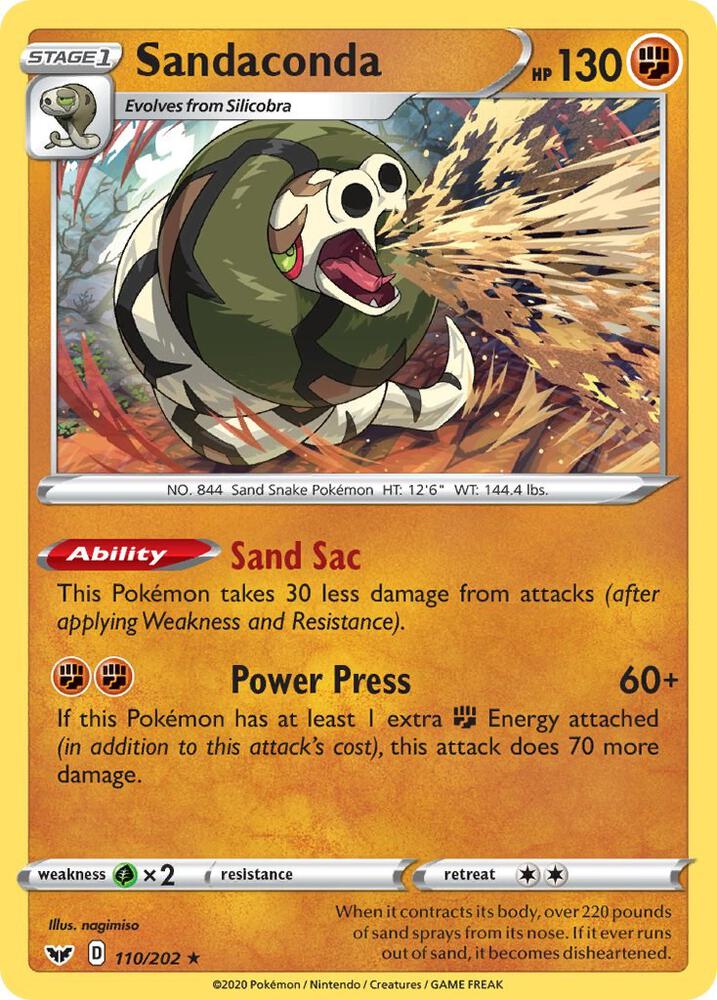 Sandaconda (110) 110/202 card from SWSH01: Sword & Shield Base Set