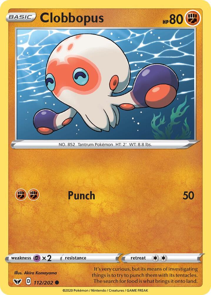Clobbopus (112) 112/202 card from SWSH01: Sword & Shield Base Set