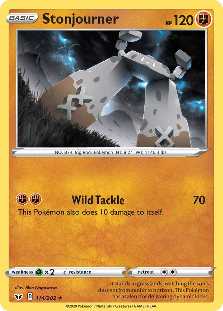 Stonjourner 114/202 card from SWSH01: Sword & Shield Base Set