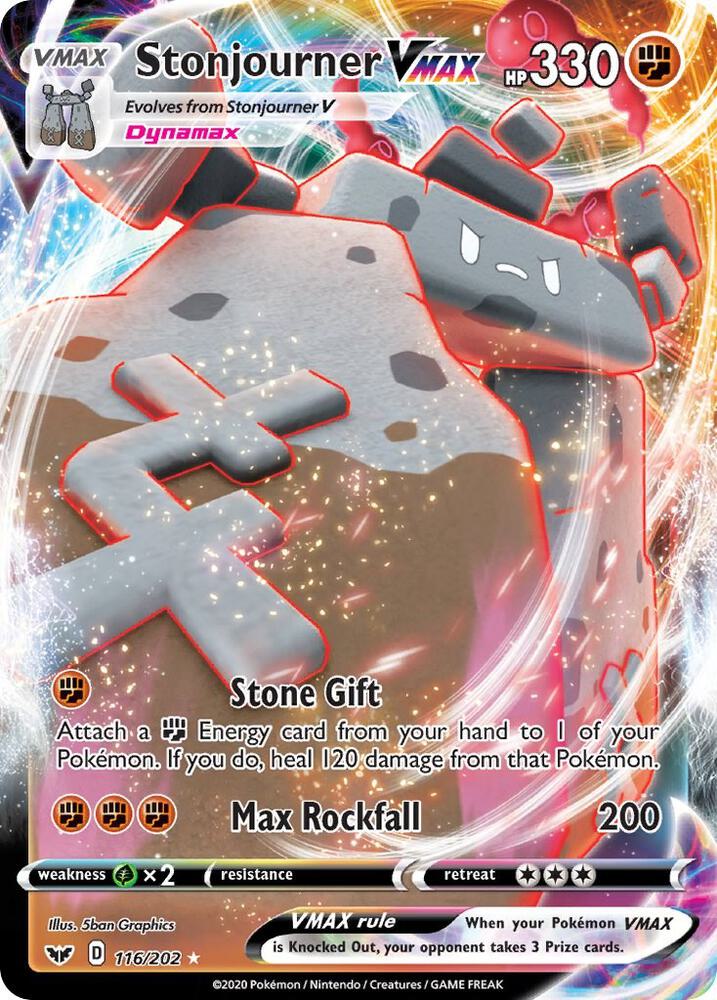 Stonjourner VMAX 116/202 card from SWSH01: Sword & Shield Base Set