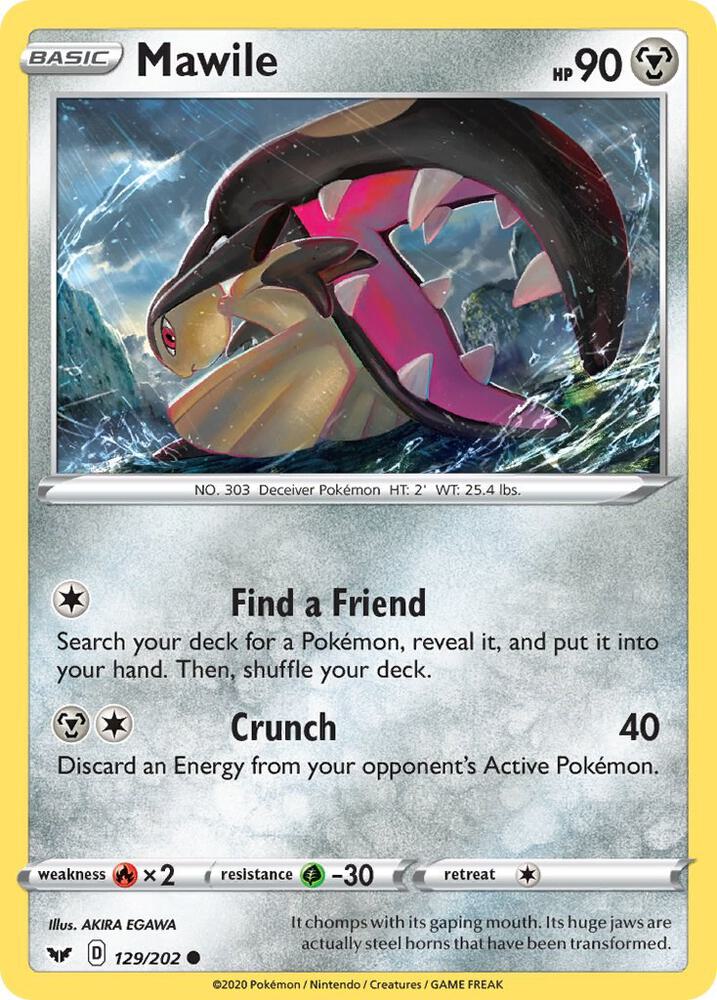 Mawile 129/202 card from SWSH01: Sword & Shield Base Set