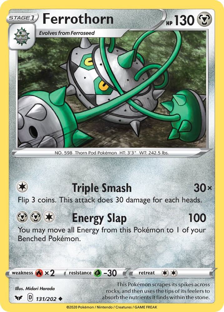 Ferrothorn 131/202 card from SWSH01: Sword & Shield Base Set