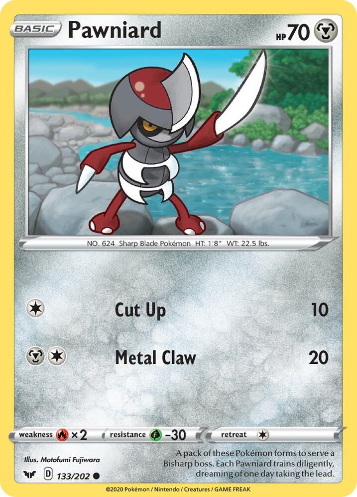 Pawniard 133/202 card from SWSH01: Sword & Shield Base Set