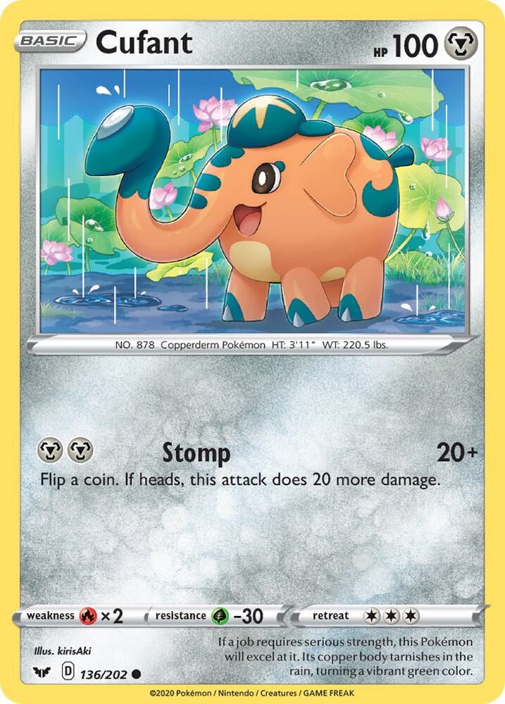 Cufant 136/202 card from SWSH01: Sword & Shield Base Set