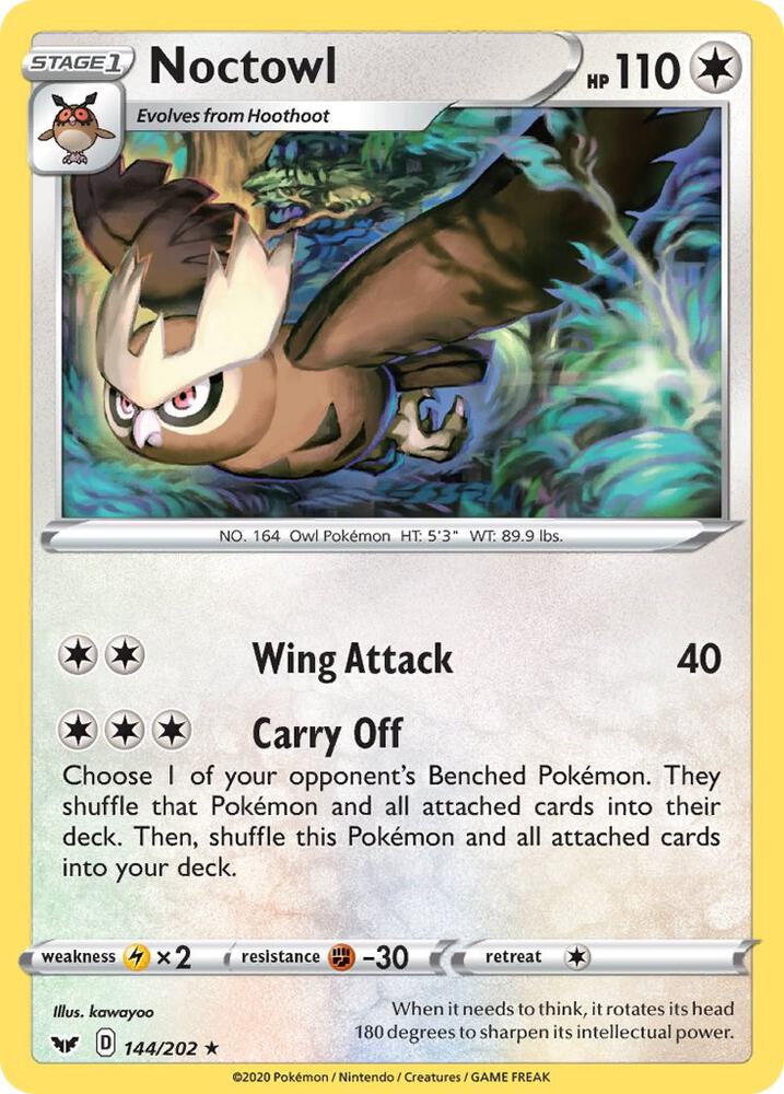 Noctowl 144/202 card from SWSH01: Sword & Shield Base Set