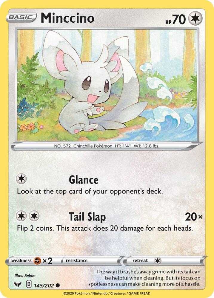 Minccino (145) 145/202 card from SWSH01: Sword & Shield Base Set