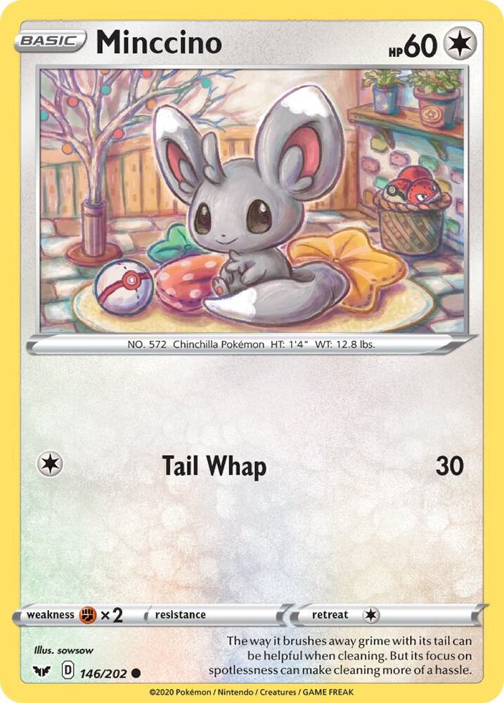 Minccino (146) 146/202 card from SWSH01: Sword & Shield Base Set