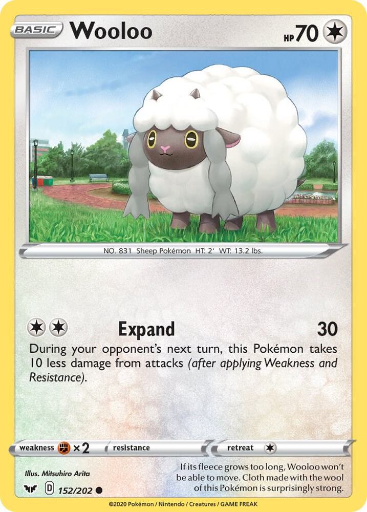 Wooloo (152) 152/202 card from SWSH01: Sword & Shield Base Set