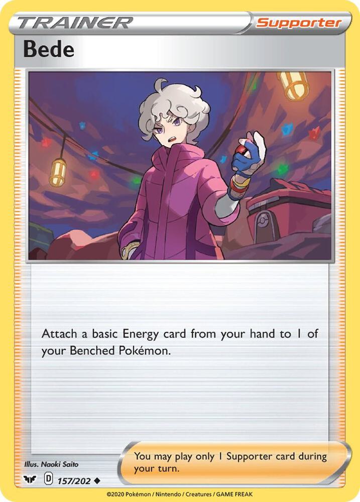Bede 157/202 card from SWSH01: Sword & Shield Base Set