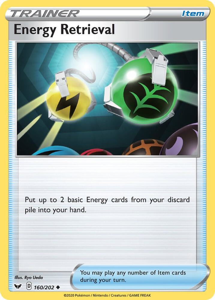 Energy Retrieval 160/202 card from SWSH01: Sword & Shield Base Set