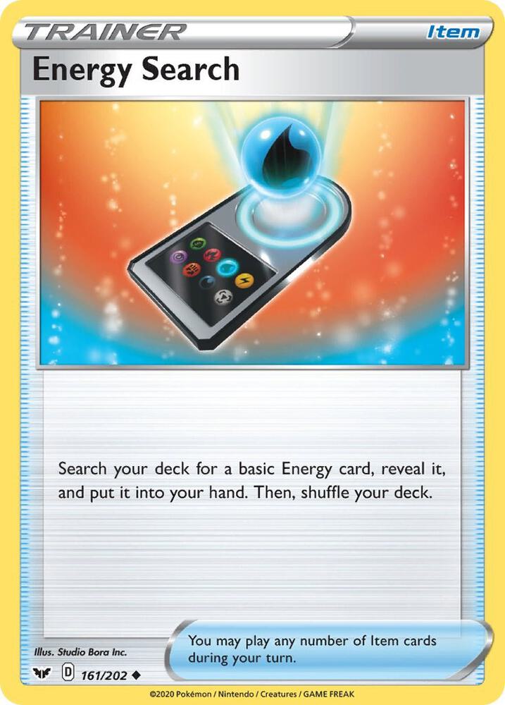 Energy Search 161/202 card from SWSH01: Sword & Shield Base Set