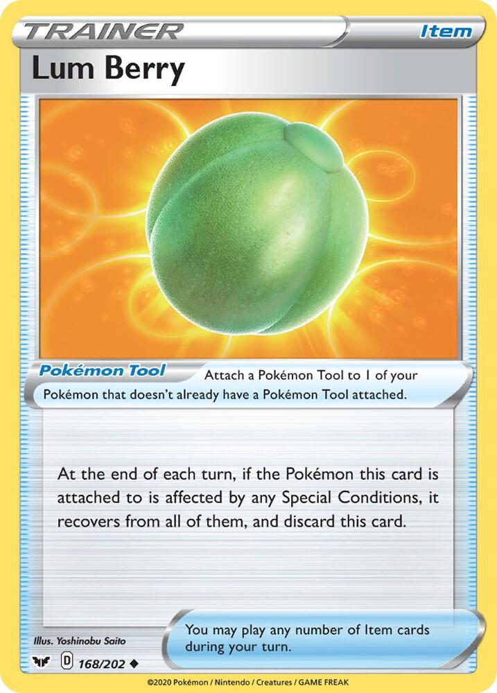 Lum Berry 168/202 card from SWSH01: Sword & Shield Base Set
