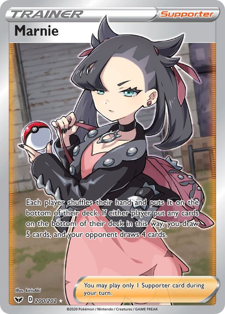 Marnie (Full Art) 200/202 card from SWSH01: Sword & Shield Base Set