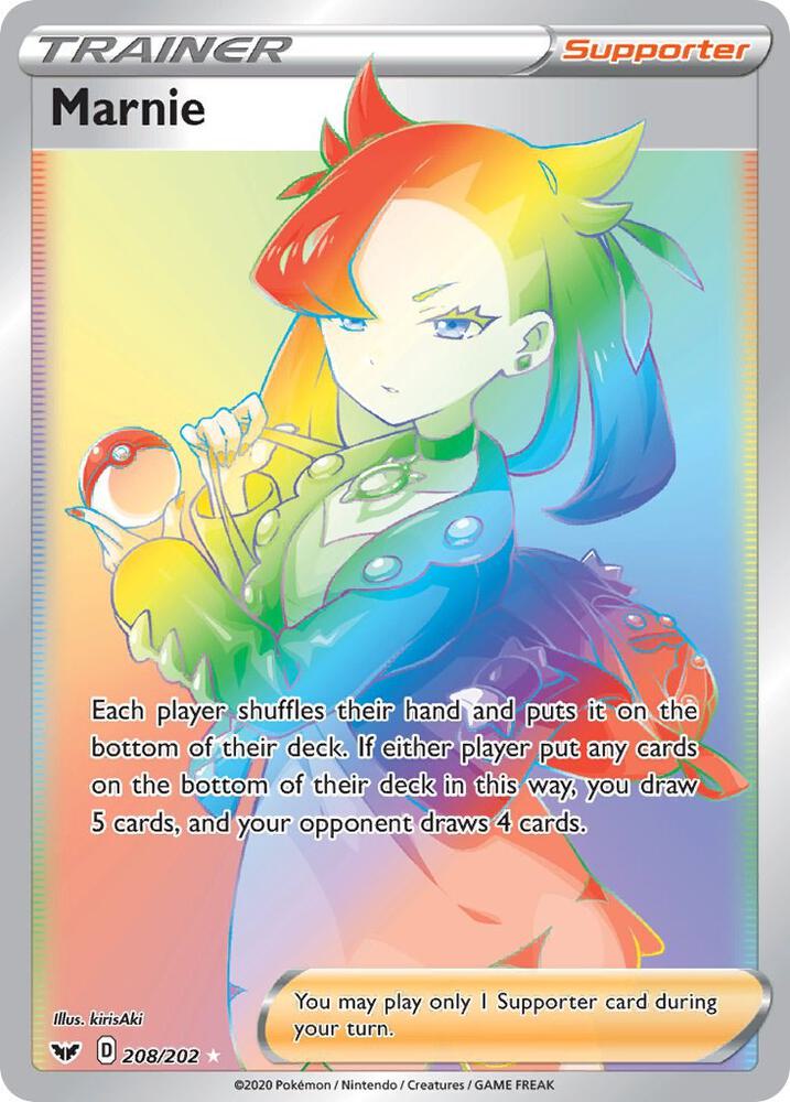 Marnie (Secret) 208/202 card from SWSH01: Sword & Shield Base Set