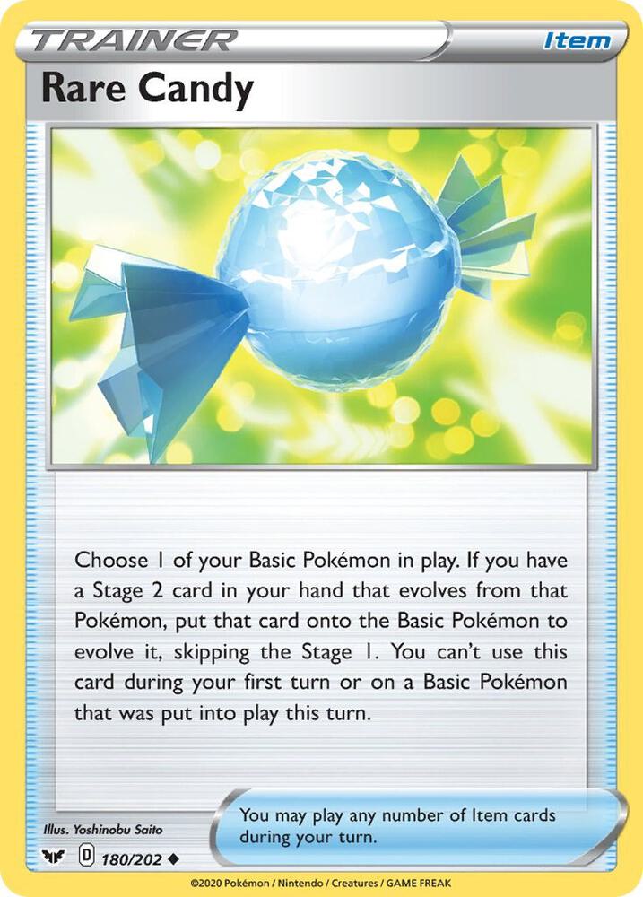 Rare Candy 180/202 card from SWSH01: Sword & Shield Base Set