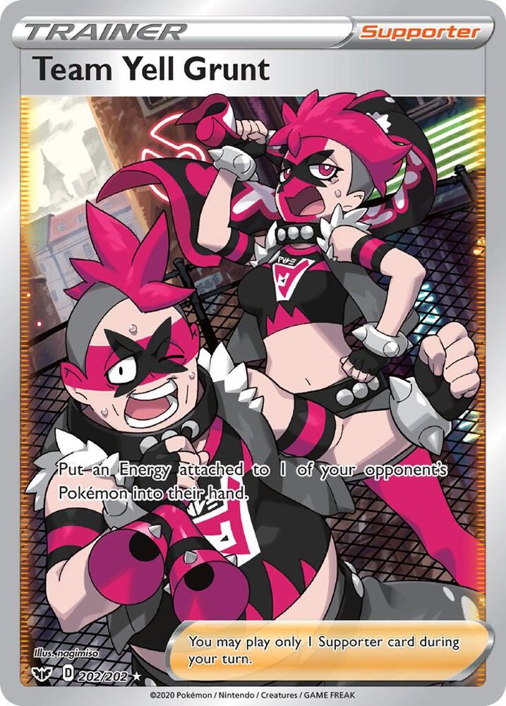 Team Yell Grunt (Full Art) 202/202 card from SWSH01: Sword & Shield Base Set