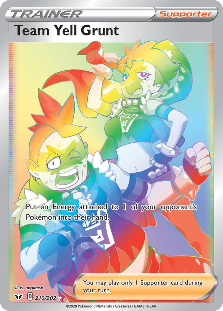 Team Yell Grunt (Secret) 210/202 card from SWSH01: Sword & Shield Base Set