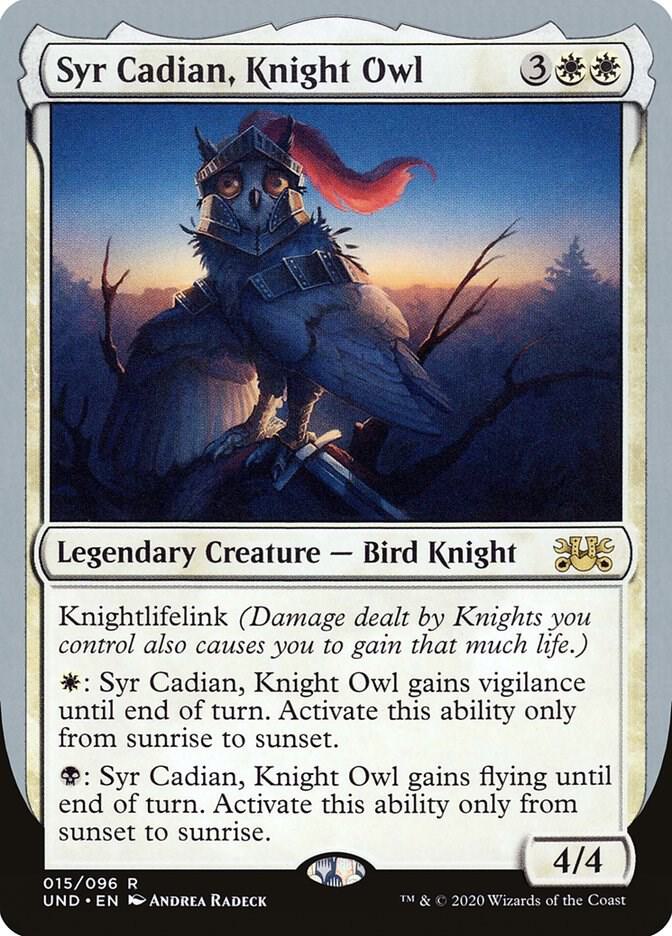 Syr Cadian, Knight Owl 15 card from Unsanctioned
