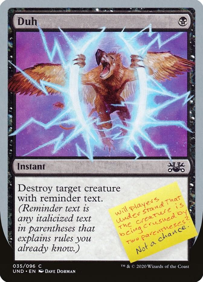 Duh 35 card from Unsanctioned