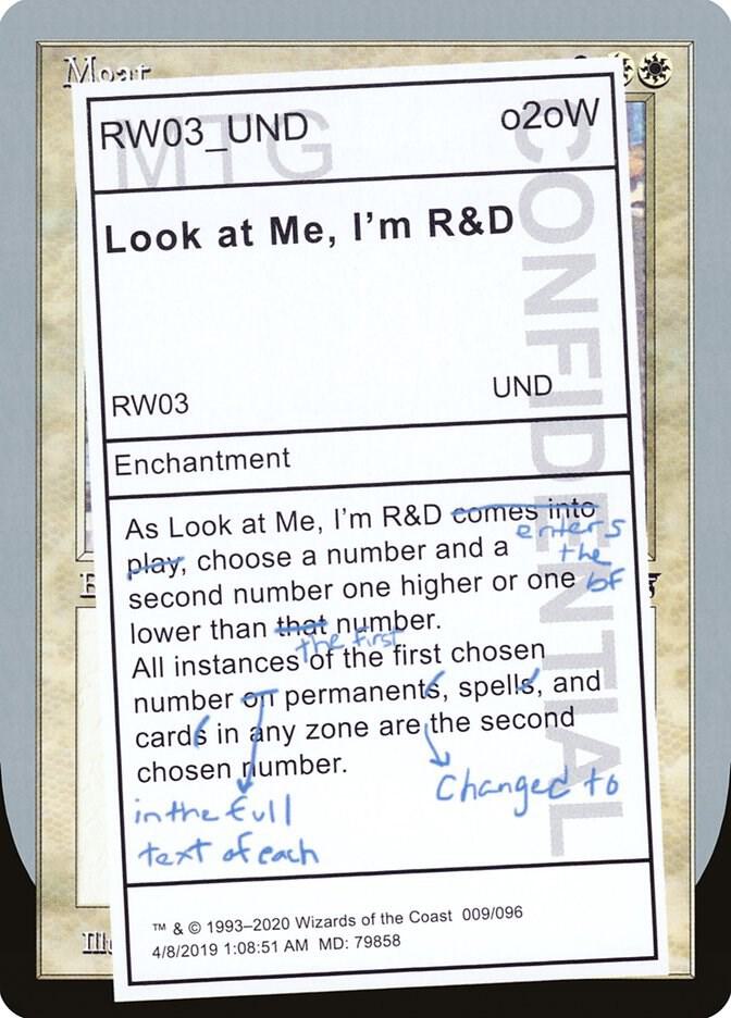 Look at Me, I'm R&D 9 card from Unsanctioned