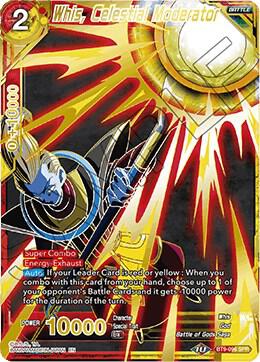 Whis, Celestial Moderator (SPR) BT9-096 card from Universal Onslaught