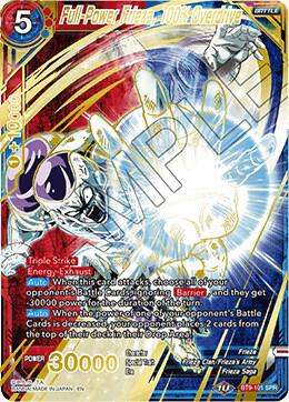 Full-Power Frieza, 100% Overdrive (SPR) BT9-101 card from Universal Onslaught