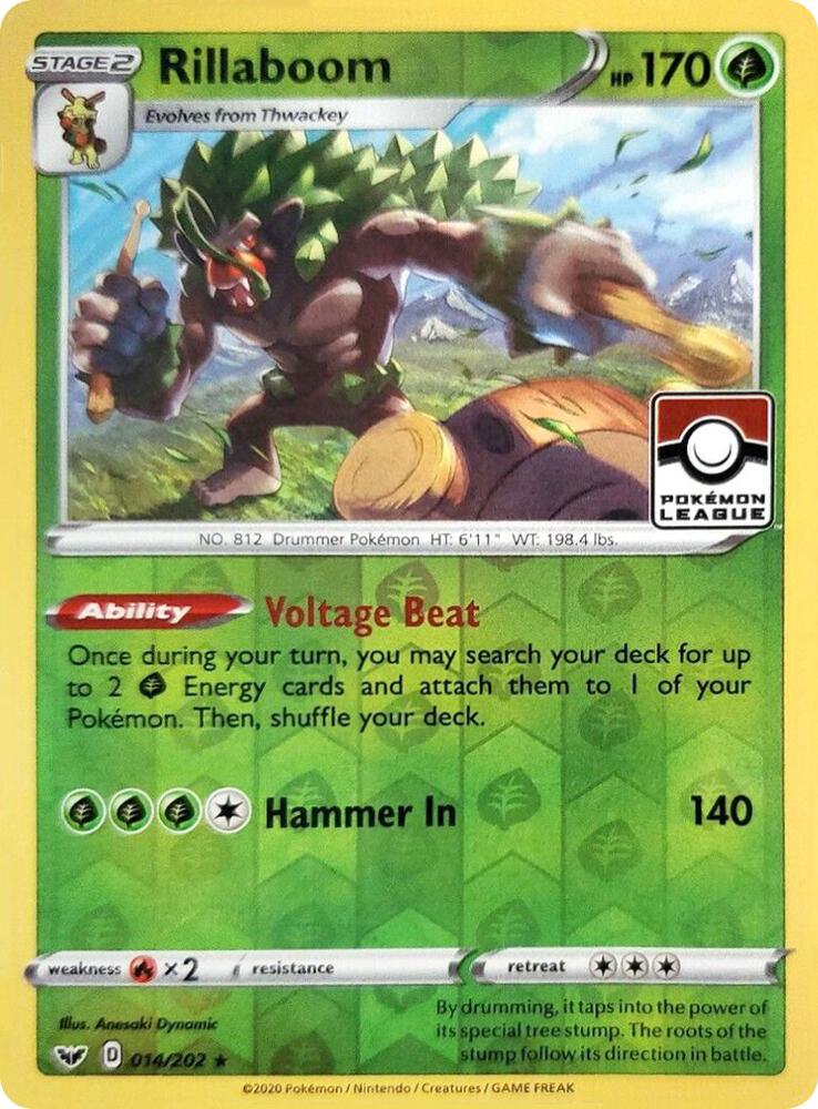 Rillaboom (Pokemon League) 014/202 card from League & Championship Cards