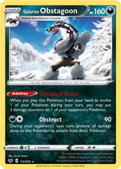 Galarian Obstagoon 119/202 card from Deck Exclusives
