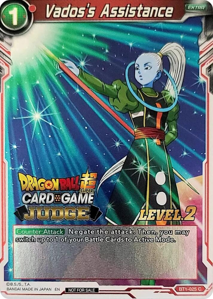 Vados's Assistance (Level 2) BT1-025 card from Judge Promotion Cards