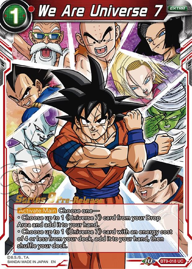 We Are Universe 7 BT9-018 card from Universal Onslaught Pre-Release Cards