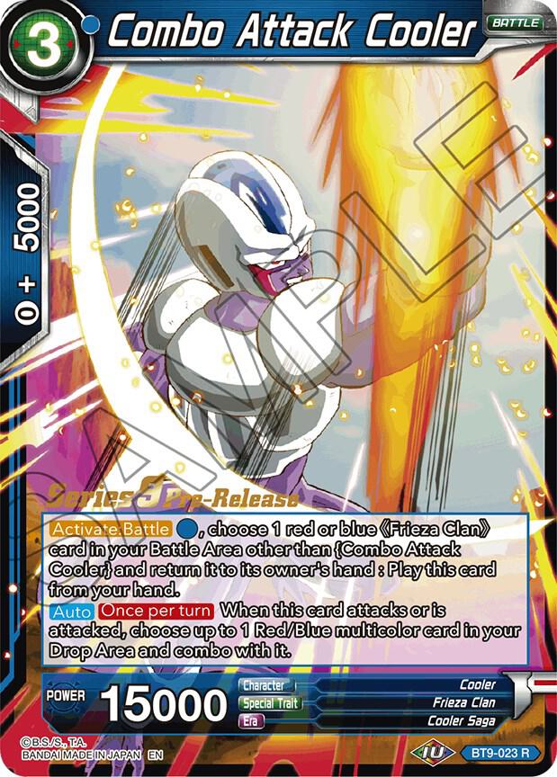 Combo Attack Cooler BT9-023 card from Universal Onslaught Pre-Release Cards