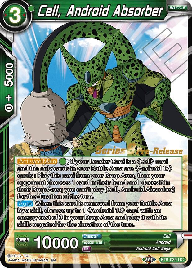 Cell, Android Absorber BT9-039 card from Universal Onslaught Pre-Release Cards