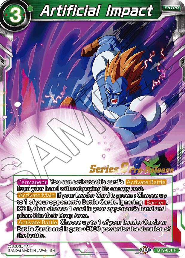 Artificial Impact BT9-051 card from Universal Onslaught Pre-Release Cards