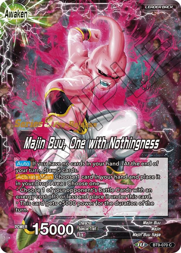 Bibidi // Majin Buu, One with Nothingness BT9-070 card from Universal Onslaught Pre-Release Cards