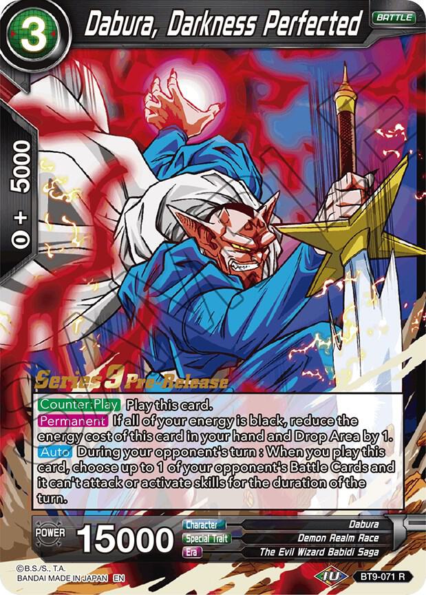 Dabura, Darkness Perfected BT9-071 card from Universal Onslaught Pre-Release Cards