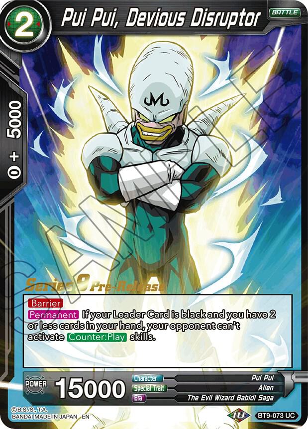 Pui Pui, Devious Disruptor BT9-073 card from Universal Onslaught Pre-Release Cards