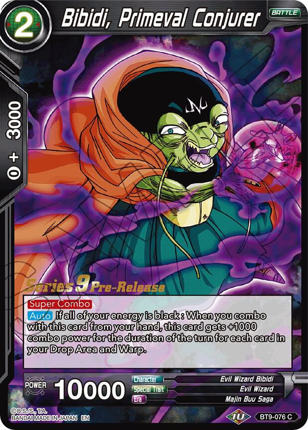 Bibidi, Primeval Conjurer BT9-076 card from Universal Onslaught Pre-Release Cards